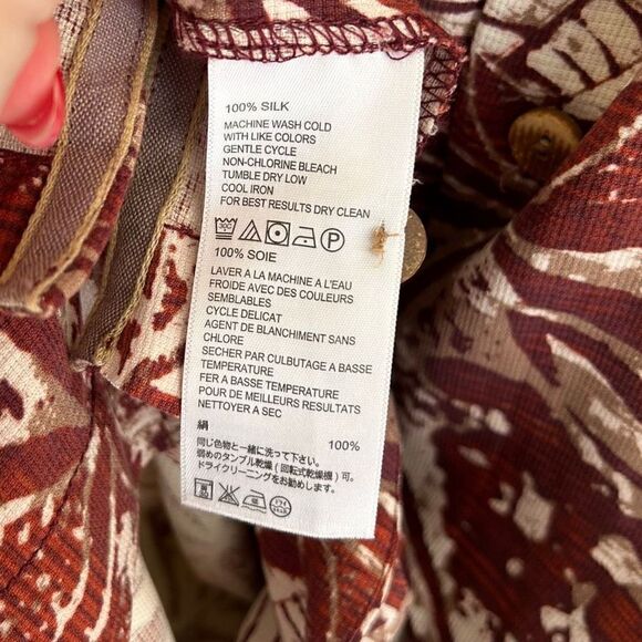 🐿️ Tommy Bahama Men Original Fit Silk Hawaiian Shirt Palm Print Size Medium - Picture 4 of 5